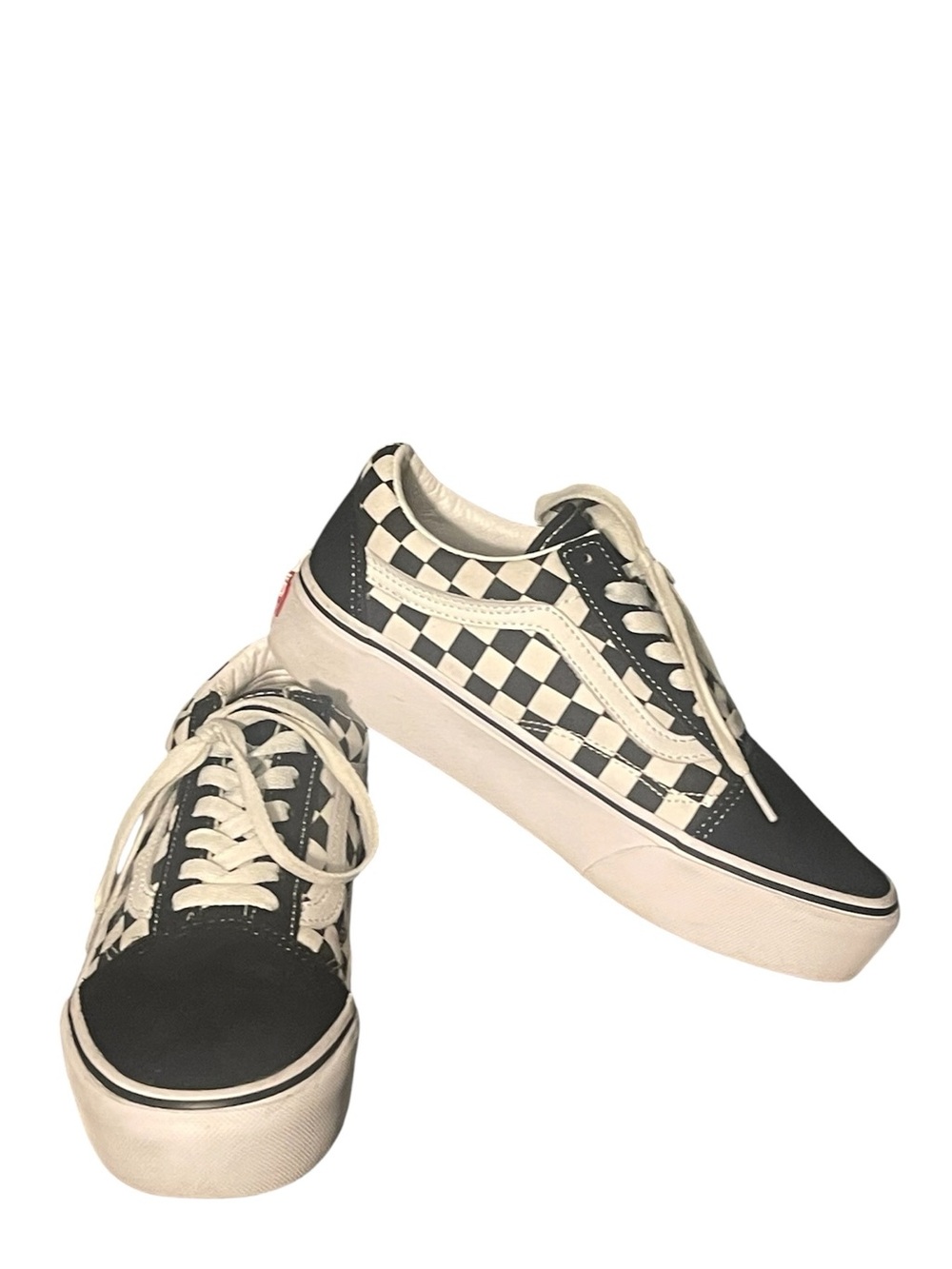 Vans authentic checkered black & white suede & canvas skate shoes M-6 W-7.5 - Picture 4 of 11